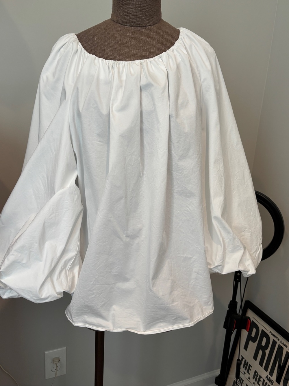 Mare Mare White Off-Shoulder Puff-Sleeve Blouse - Women XL